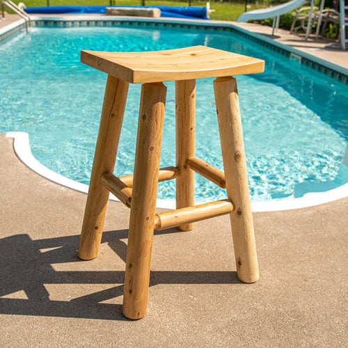 Dundalk LeisureCraft 30" Saddle Seat Bar Stool - Clear Coated CT1460C